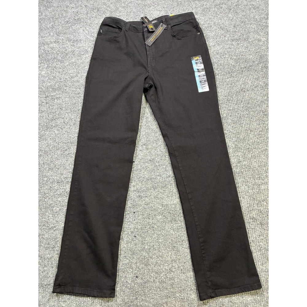 Lee Instantly Slim Womens Straight Leg Relaxed Fit Jeans Size 16‎ Tall High Rise